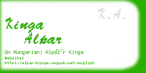 kinga alpar business card